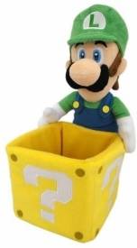Super Mario Pluche - Luigi with Coin Box 25cm voor de Merchandise kopen op nedgame.nl