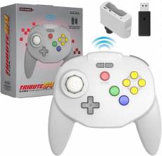 Tribute 64 2.4 GHz Wireless Controller V2 (Grey) (Retro-bit) voor de Nintendo 64 kopen op nedgame.nl