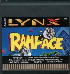 Rampage (losse cassette) voor de Atari Lynx kopen op nedgame.nl