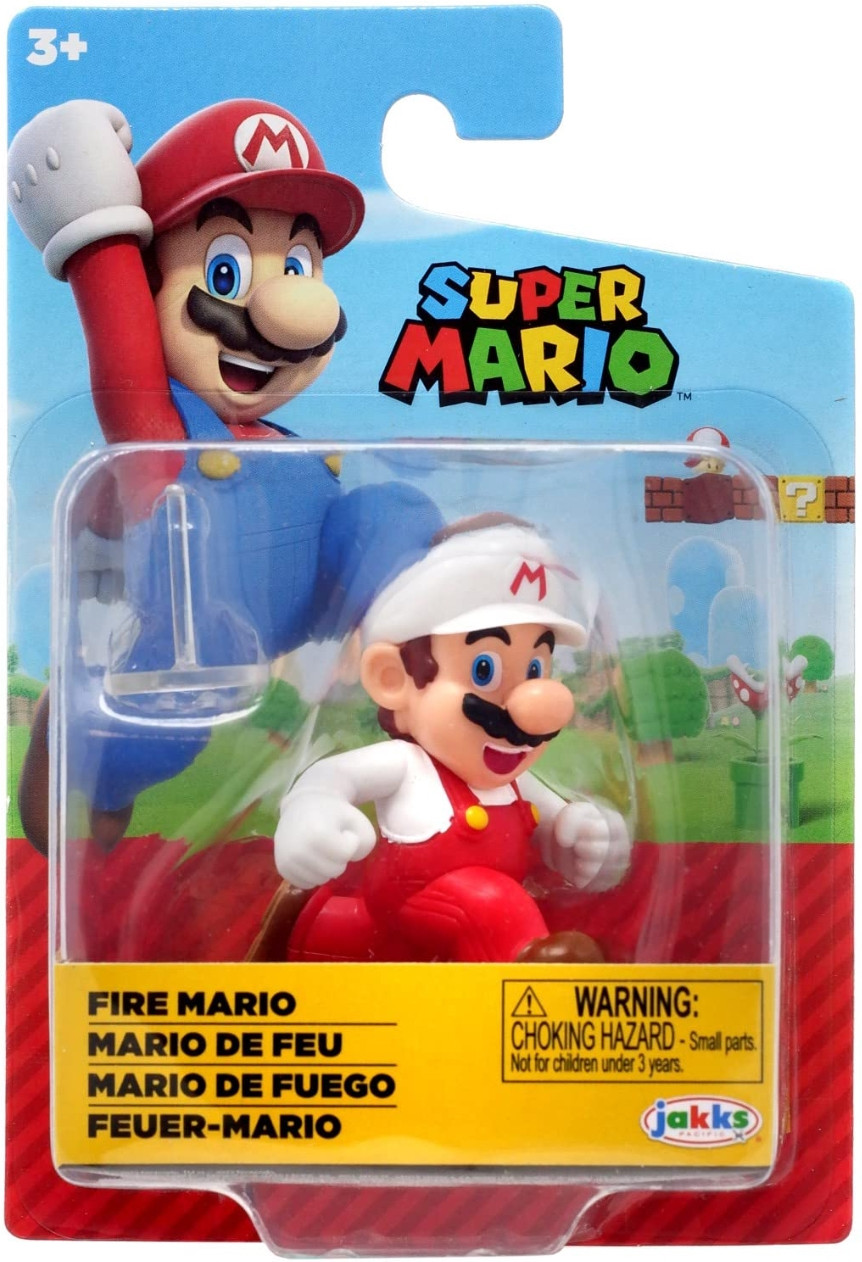 Super Mario Mini Action Figure - Fire Mario (Running) afbeelding