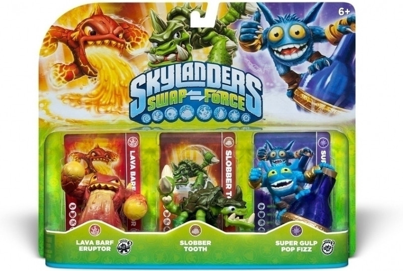 Image of Skylanders Swap Force Triple Pack (Lava Barf Eruptor / Slobber Tooth / Super Gulp Pop Fizz)