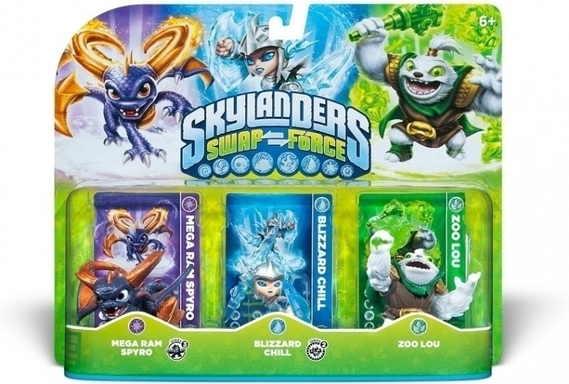 Image of Skylanders Swap Force Triple Pack (Mega Ram Spyro / Blizzard Chill / Zoo Lou)