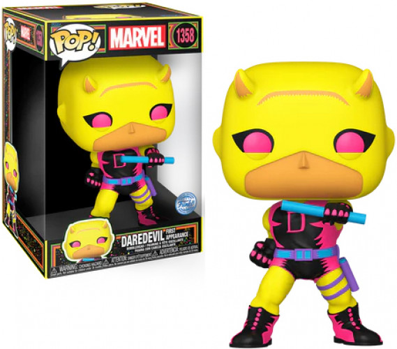 Daredevil Funko Pop Vinyl: Jumbo Blacklight Daredevil (Yellow&Red) afbeelding
