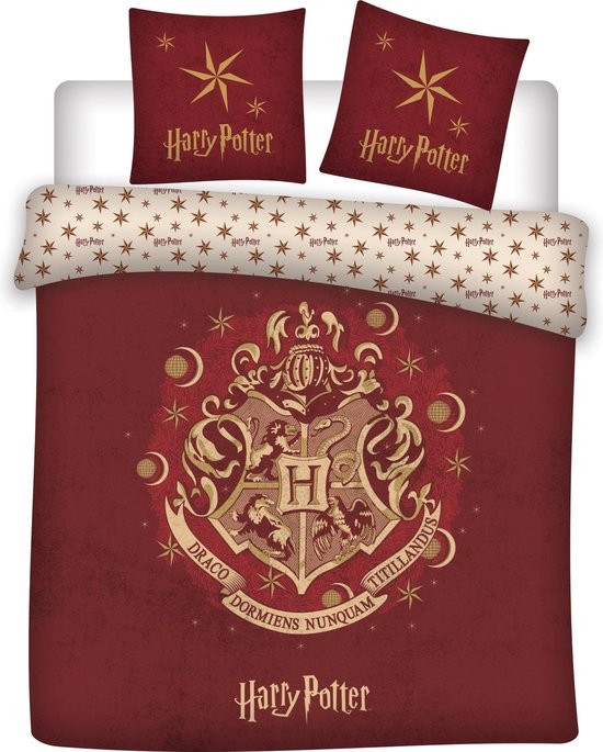 Harry Potter - Hogwarts Red 2 Persoons Dekbedovertrek (240cm x 220cm)