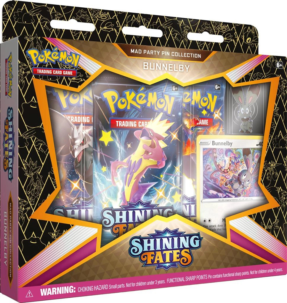Pokemon TCG Shining Fates Mad Party Pin Collection - Bunnelby