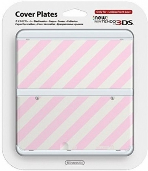 Nintendo Cover Plate NEW  3DS - Streep Roze