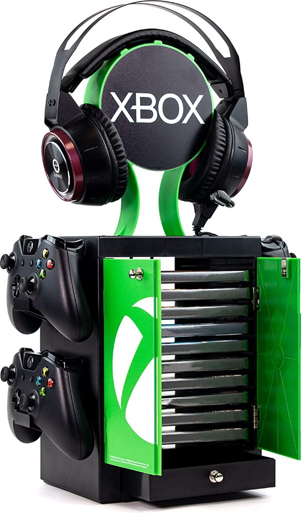 Xbox - Officiële Luxe Gaming Opbergtoren voor 4 Controllers - 10 Games - Koptelefoon