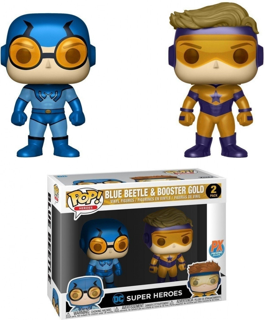 DC Super Heroes Funko Pop Vinyl: Blue Beetle & Booster Gold Double Pack Limited Edition afbeelding