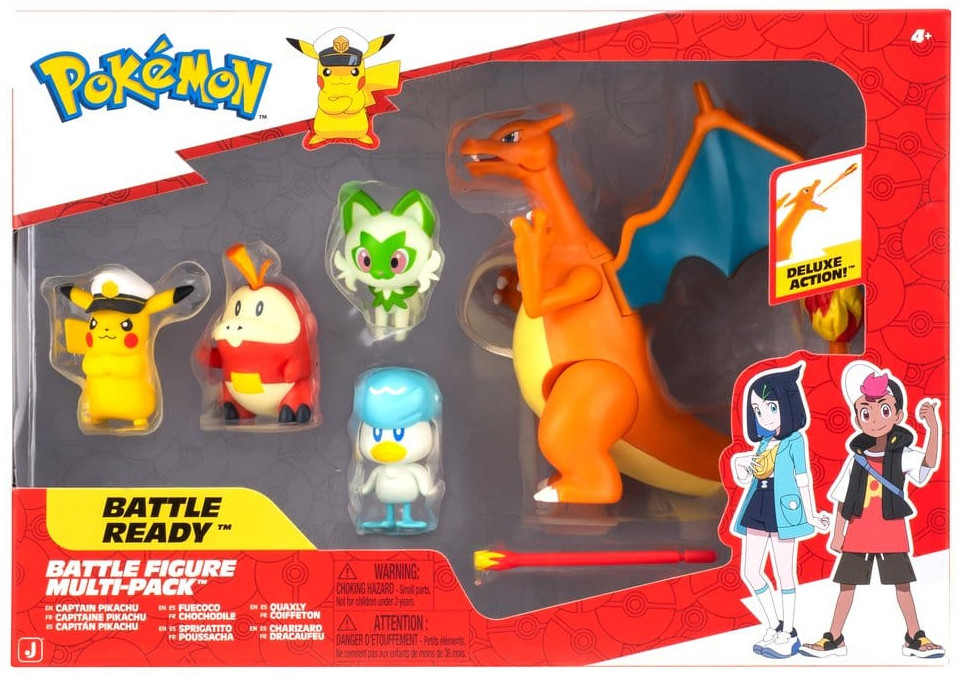Pokemon Battle Figure Multi Pack (Captain Pikachu & Charizard + 3 Figures)