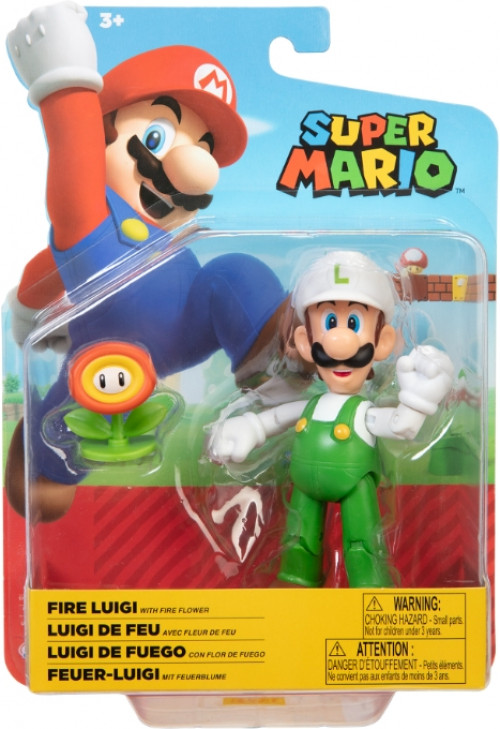 Super Mario Action Figure - Fire Luigi