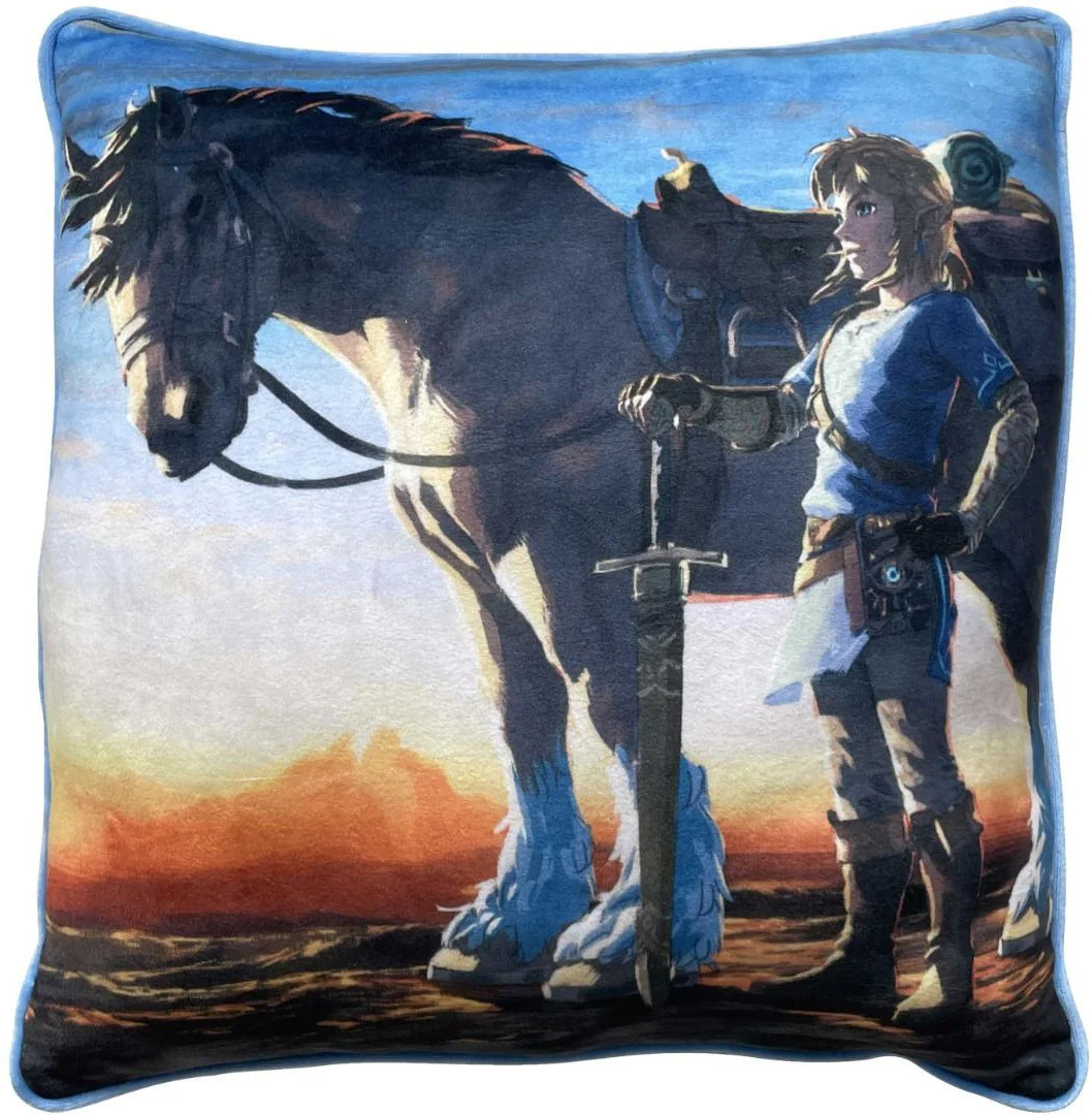 Nemesis Now The Legend of Zelda Breath of the Wild Double Sided Cushion - Link & Horse