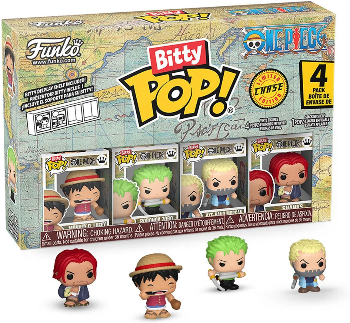 One Piece Funko Bitty Pop! 4-Pack: Monkey D. Luffy / Roronoa Zoro / Axe-Hand Morgan afbeelding