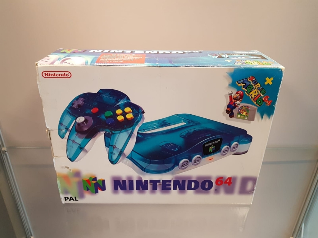 Nintendo 64 - Clear Blue + Super Mario 64 (boxed)