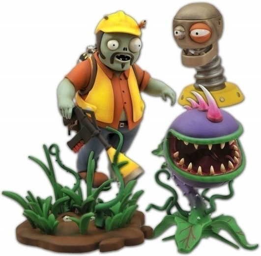 Image of Plants vs Zombies Action Figures: Engineer Zombie & Chomper
