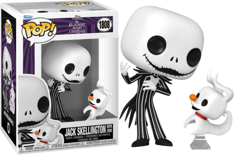 Disney Nightmare Before Christmas Funko Pop Vinyl: Jack Skellington with Zero (1808)