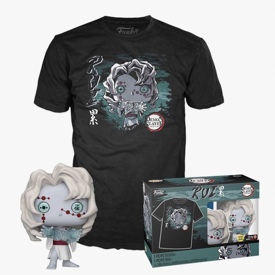 Demon Slayer Funko Pop! Tees & Vinyl - Rui (Exclusive Glow in the Dark Edition) afbeelding