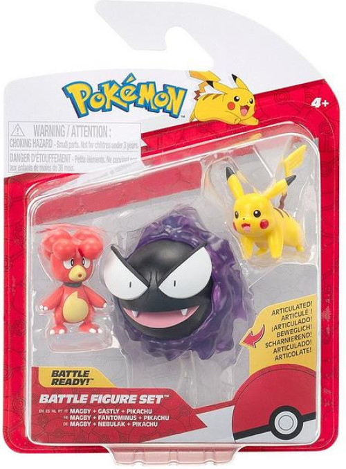 Pokemon Battle Figure Pack - Magby, Gastly & Pikachu afbeelding