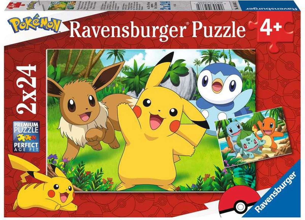 Pokemon - Pikachu and Pals Puzzle (2x24 pcs) afbeelding