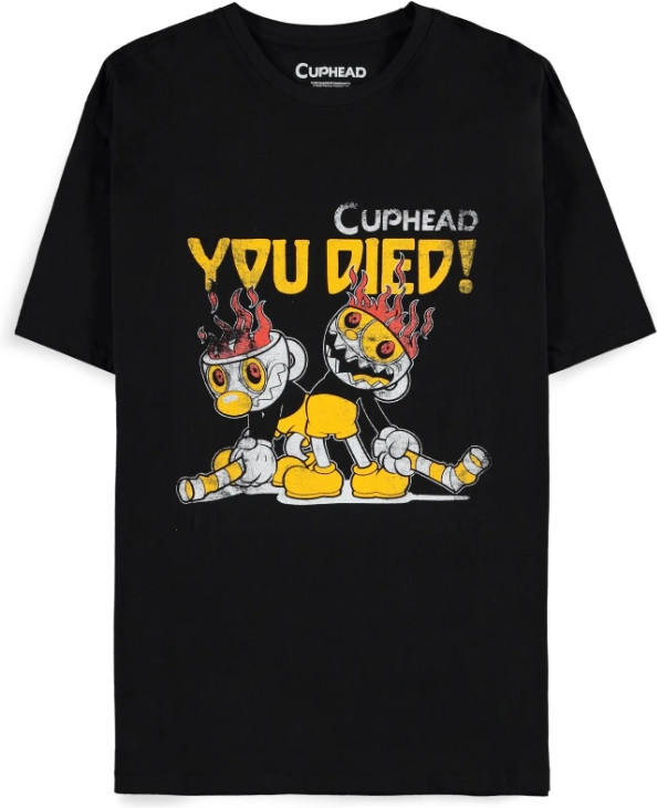 Cuphead - You Died! Black Men's Short Sleeved T-shirt afbeelding
