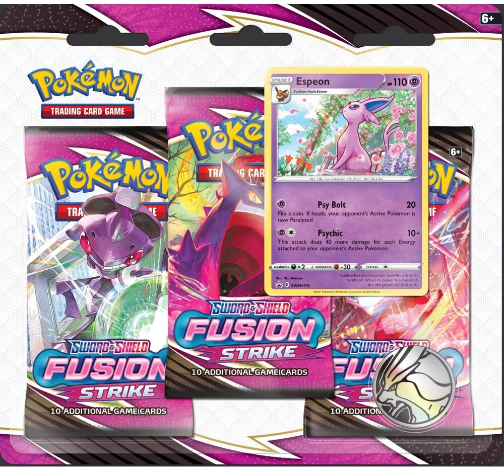 Pokemon TCG Sword & Shield Fusion Strike Booster 3-Pack - Espeon