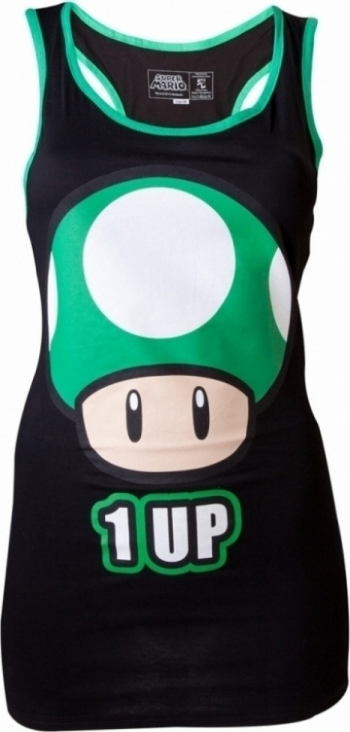 Difuzedbioworld Nintendo 1 Up Black Tanktop Women difuzedbioworld kopen in de aanbieding