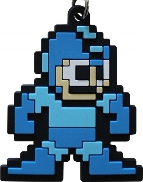Image of Megaman 8-Bit Rubber Keychain - Mega Man