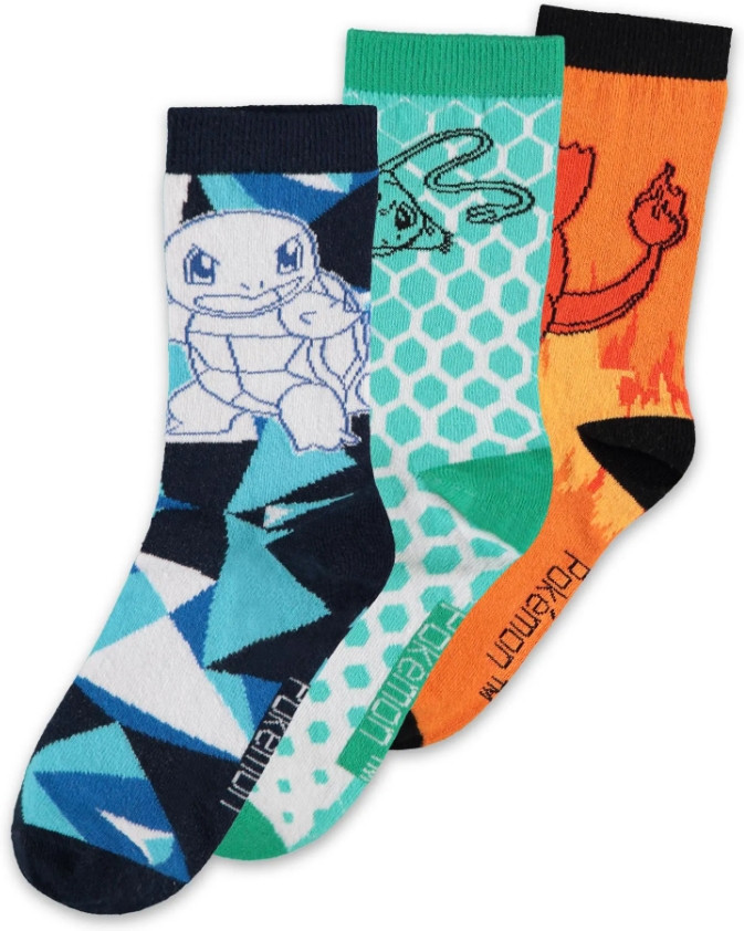 Pokémon - Colourful Starters Crew Socks (3Pack)