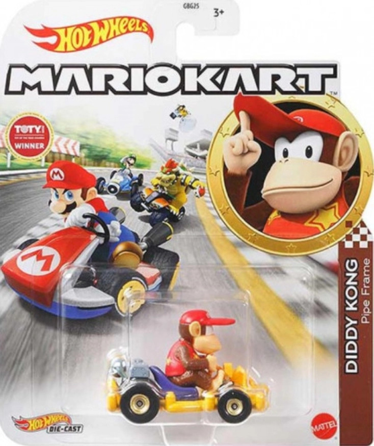 Hot Wheels Mario Kart - Diddy Kong Pipe Frame Kart
