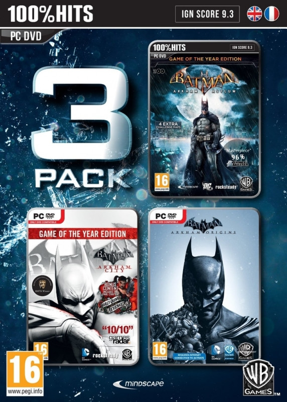 Image of Batman 3 Pack (Arkham City/Arkham Asylum/Arkham Origins)
