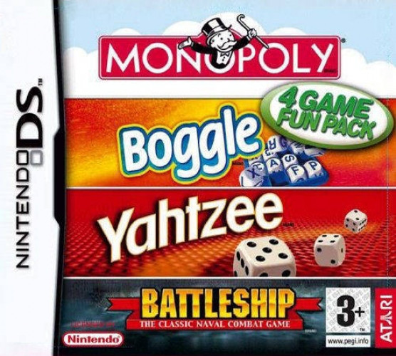 Monopoly, Boggle, Yahtzee, Battleship