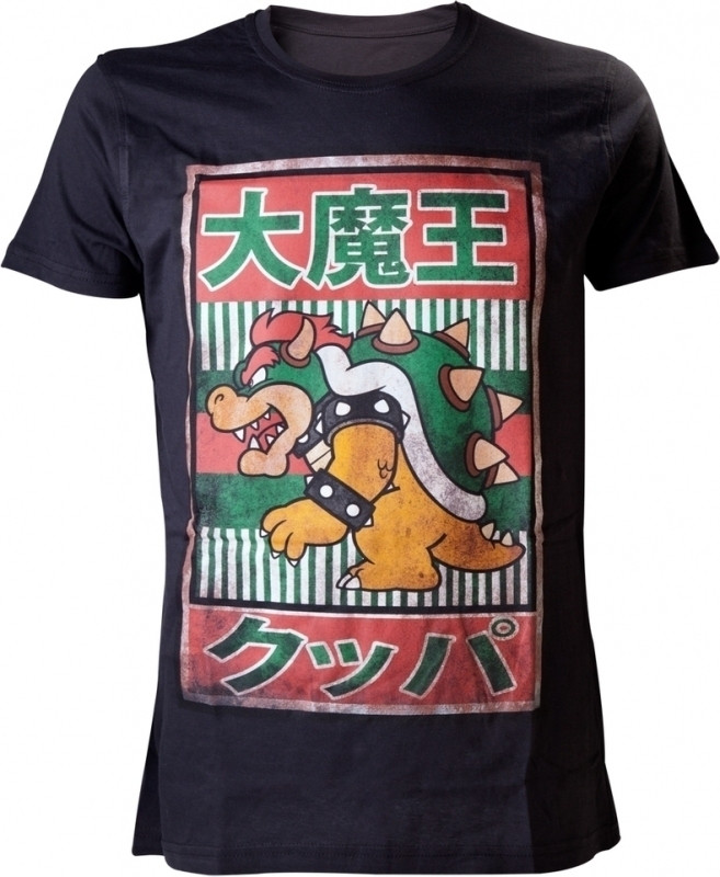 Image of Nintendo - Bowser Kanji Mens T-Shirt - L (Black)