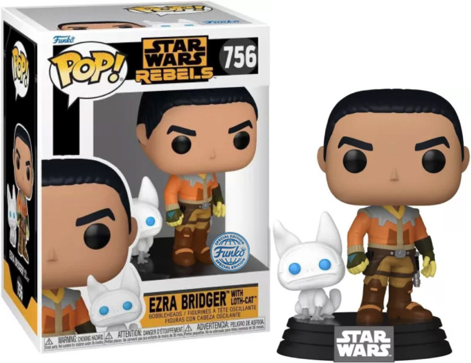 Star Wars Rebels Funko Pop Vinyl: Ezra Bridger with Loth-Cat (special edition) afbeelding