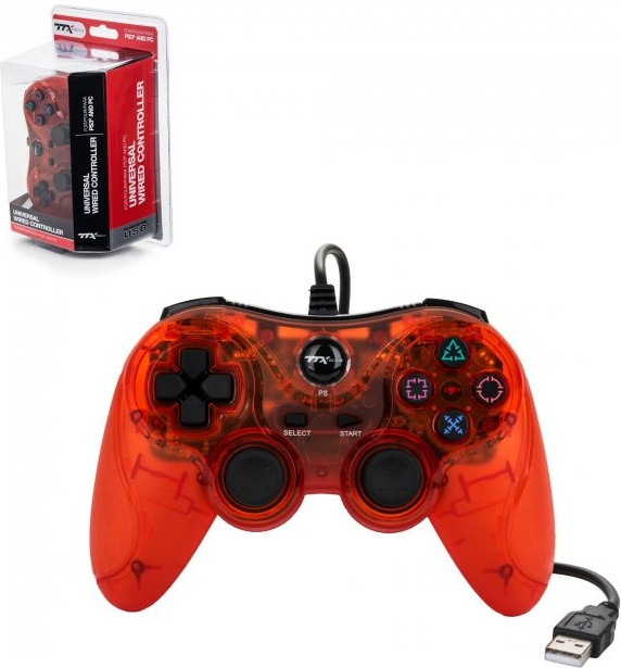 Universal Wired USB Controller Clear Red (TTX Tech) afbeelding