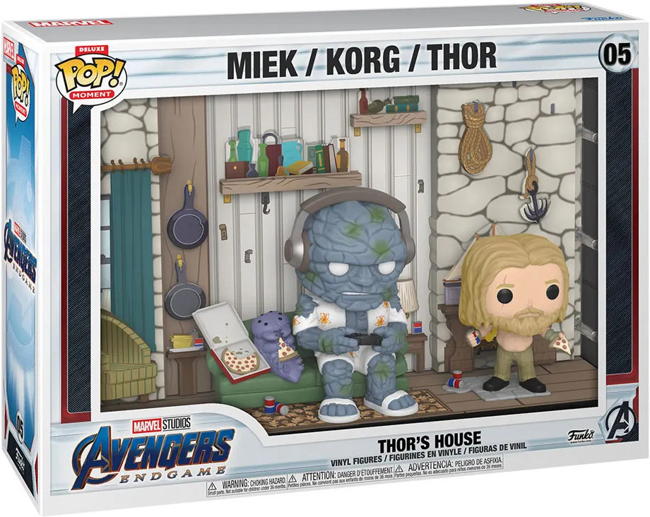 Marvel: Avengers Endgame Funko Pop! Moment Deluxe Vinyl: Miek/Thor/Korg - Thor's House afbeelding