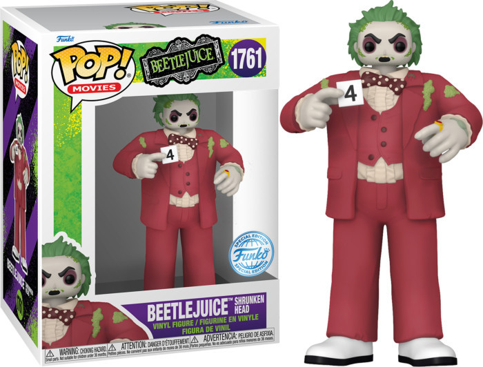 Beetlejuice Funko Pop Vinyl: Beetlejuice (Shrunken Head) afbeelding