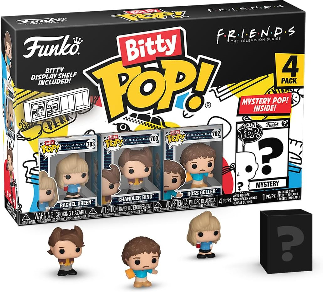 Friends Funko Bitty Pop! 4-Pack: Rachel Green / Chandler Bing / Ross Geller afbeelding