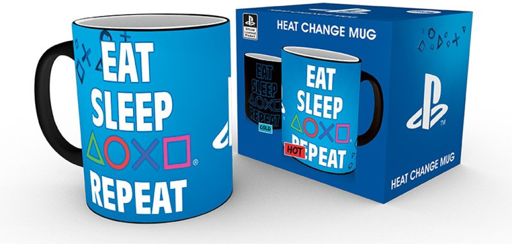 Abystyle Playstation Heat Change Mug - Eat Sleep Repeat