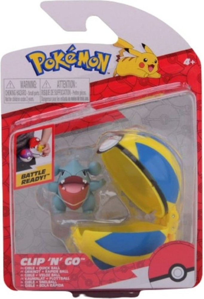 Pokemon Figure - Gible + Quick Ball (Clip 'n' Go) afbeelding