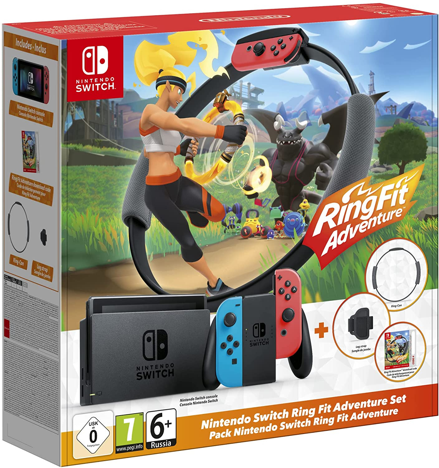 Nintendo Switch - Red/Blue + Ring Fit Adventure Bundle