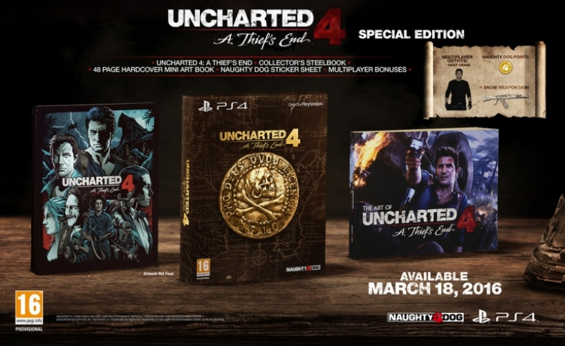 Sony Uncharted 4: A Thief's End, PlayStation 4, Multiplayer modus, T (Tiener)