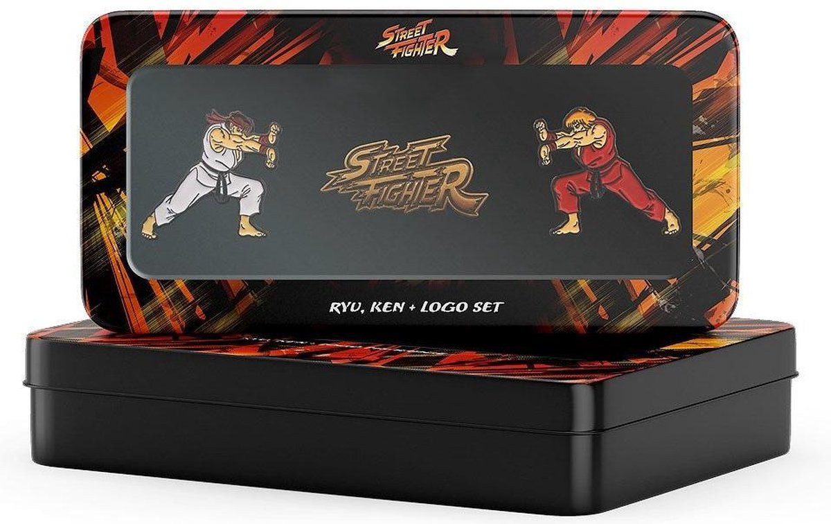 Street Fighter Pin Badge: Ryu vs Ken & Logo Set afbeelding