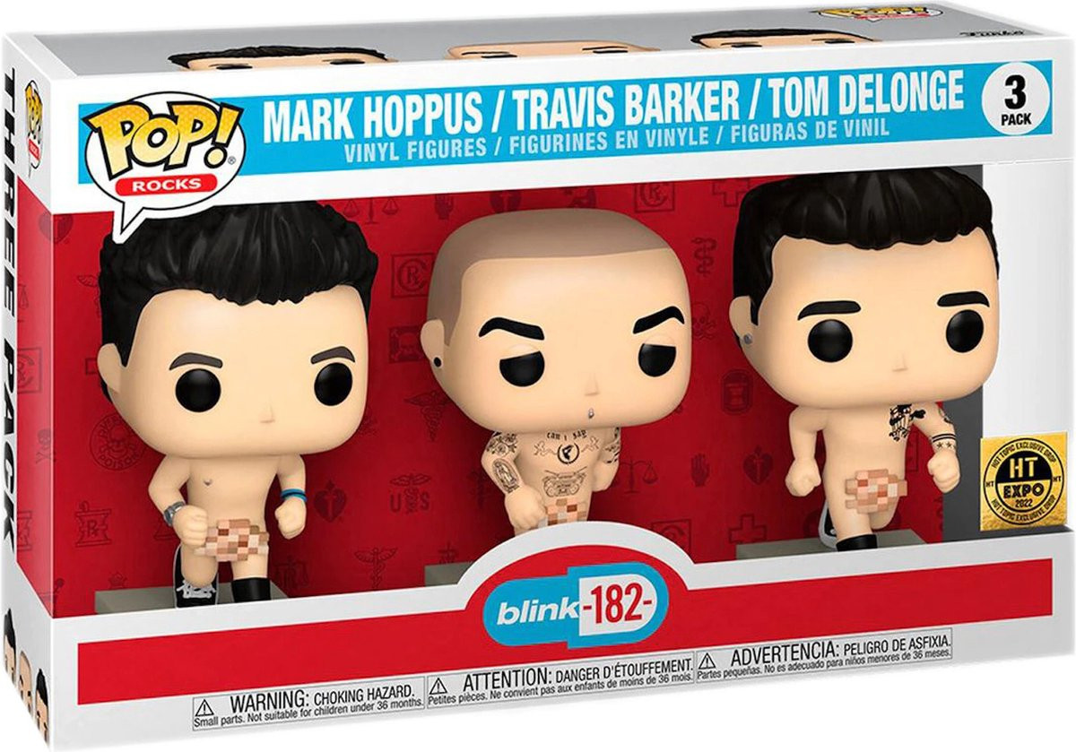 Funko Pop! Rocks: Blink 182 Mark Hoppus / Travis Barker / Tom Delonge 3-Pack HT Expo 2022