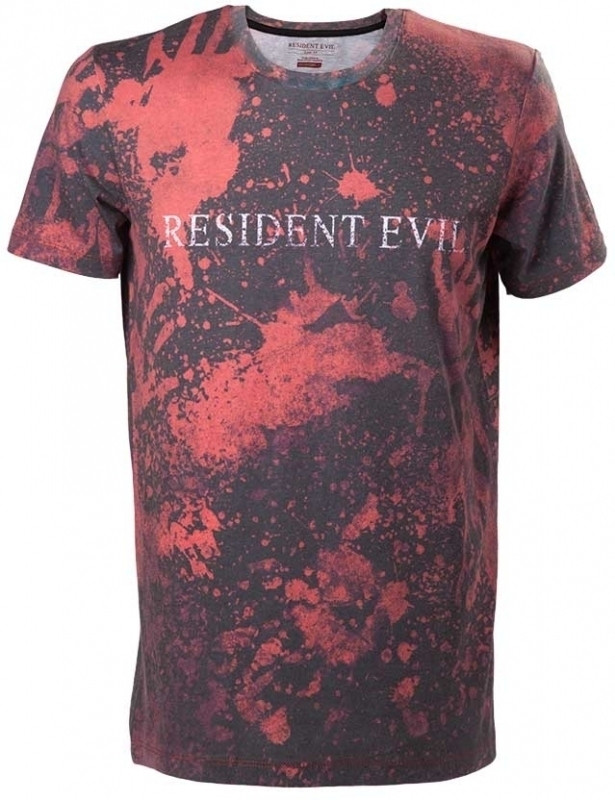 Image of Resident Evil - Bloody T-shirt with Raised Resident Evil Logo T-shirt