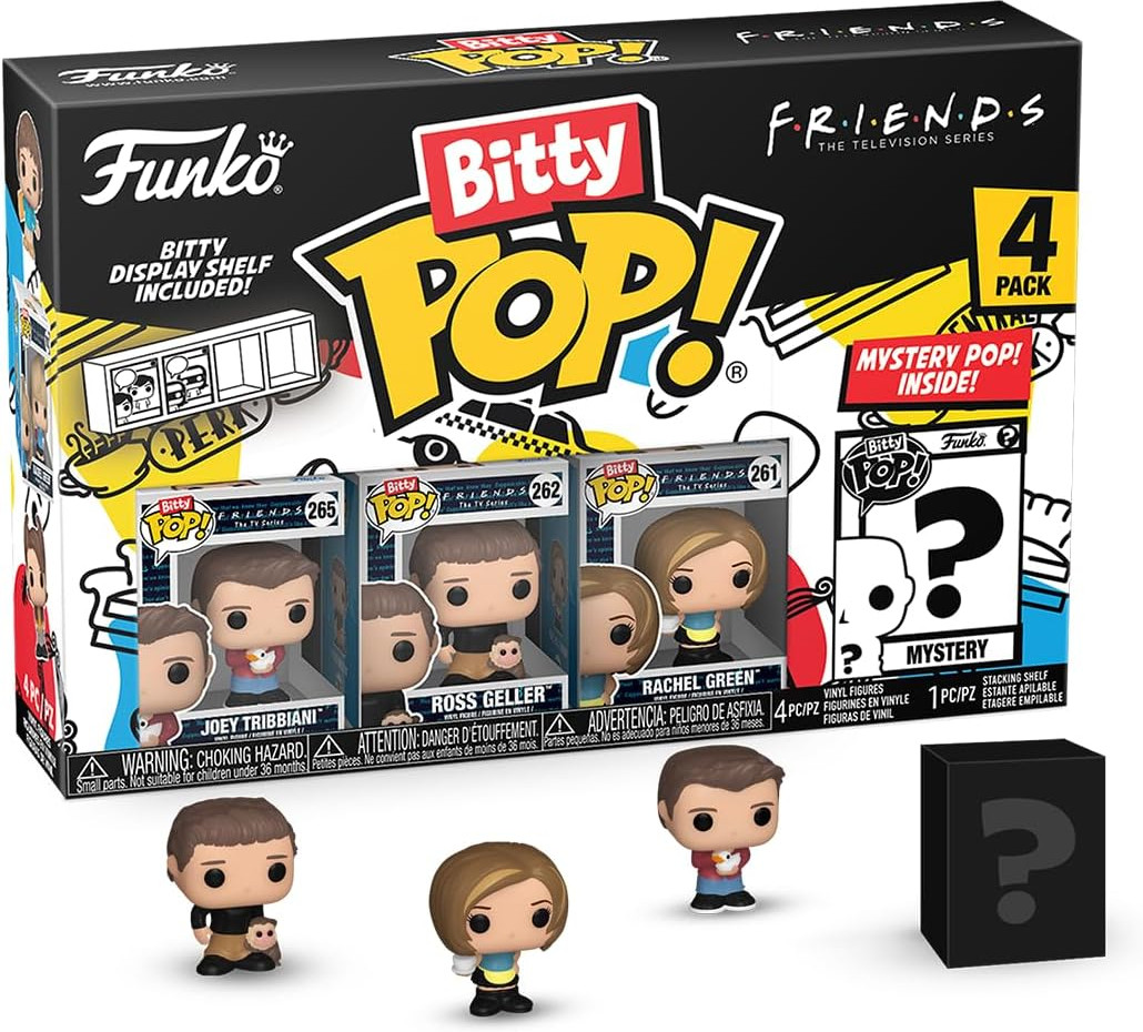 Friends Funko Bitty Pop! 4-Pack: Joey Tribbiani / Ross Geller / Rachel Green afbeelding