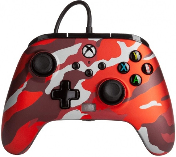 PowerA Geavanceerde Bedrade Controller - Xbox Series X + S & Xbox One - Metallic Rood Camo