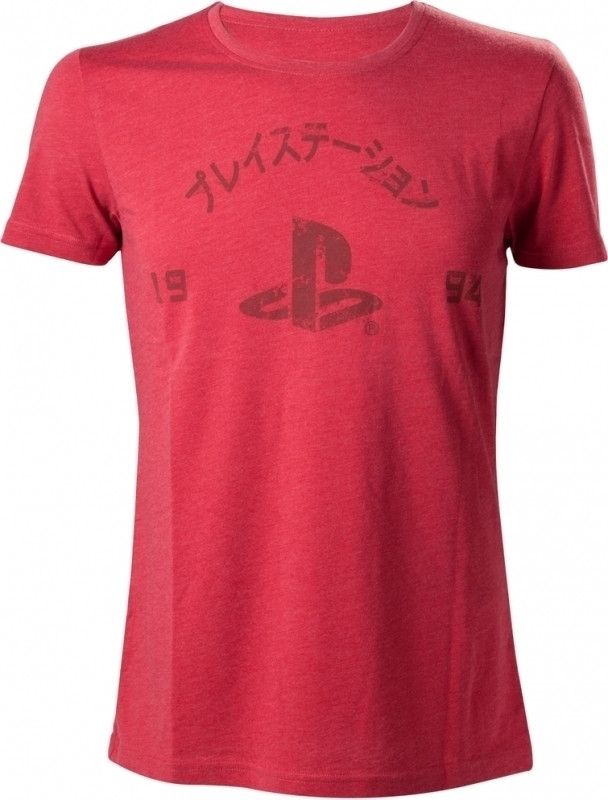 Image of Playstation - T-Shirt - Vintage Red Japan Logo - Maat Extra Large