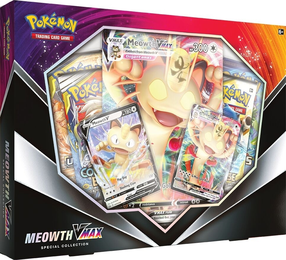 Pokemon TCG Meowth VMAX Special Collection Box