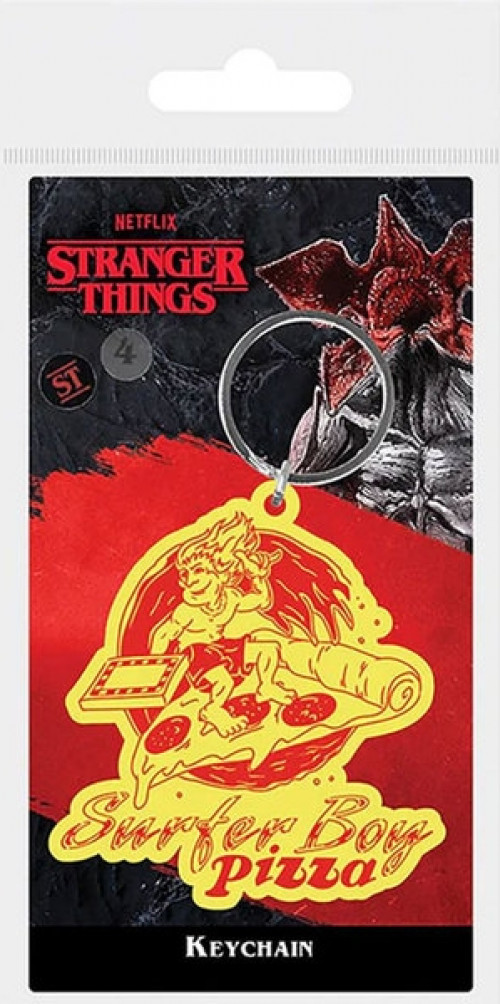 Stranger Things - Surfer Boy Pizza Rubber Keychain afbeelding