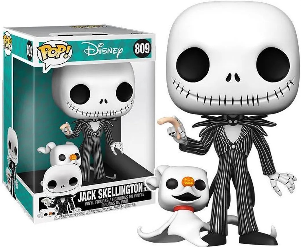 Disney Nightmare Before Christmas Funko Pop Vinyl: Jumbo Jack Skellington with Zero afbeelding
