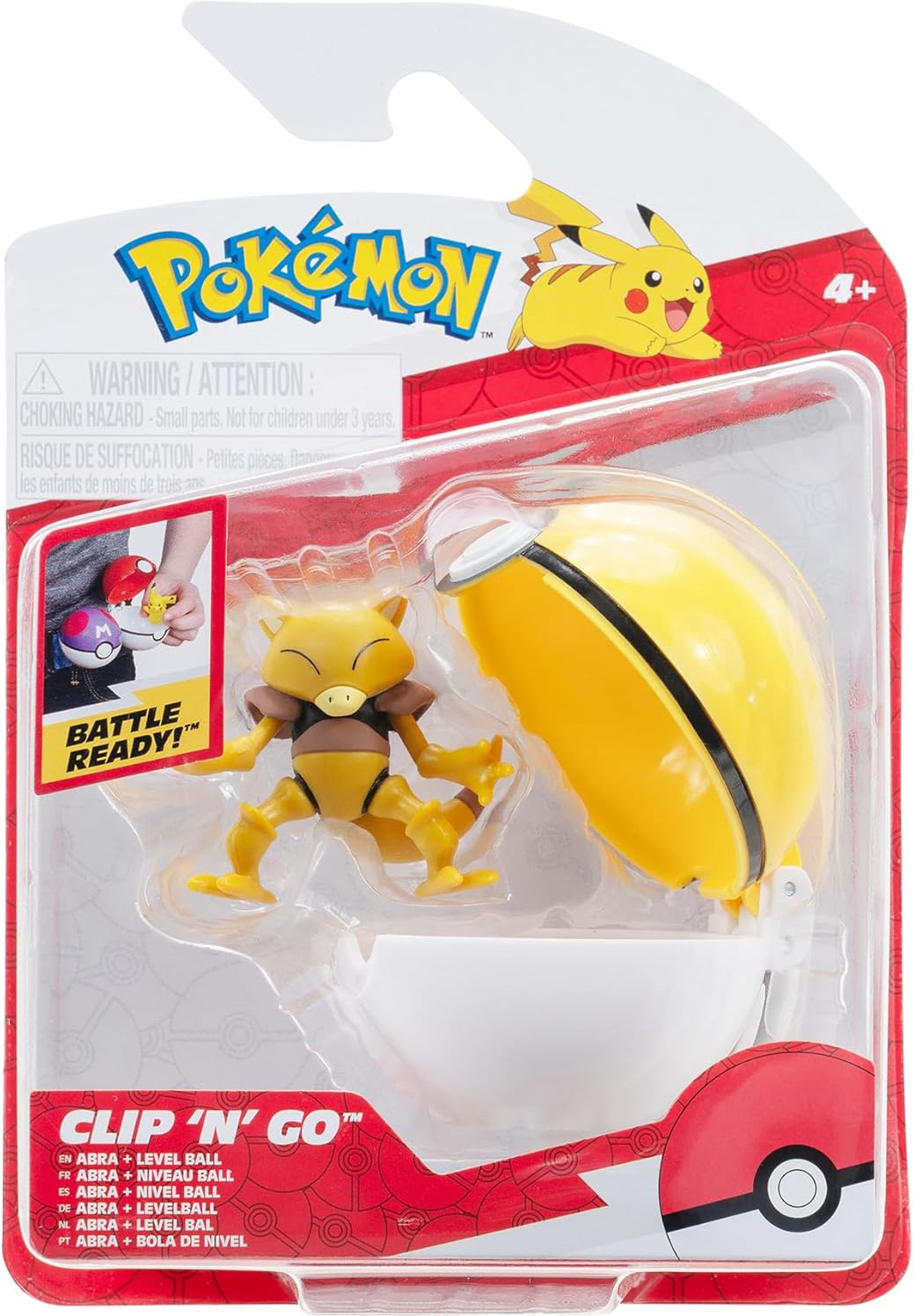 Jazwares Pokemon Figure - Abra + Level Ball (Clip 'n' Go)